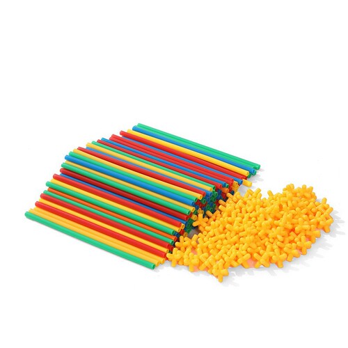 Children's Straw Building Toy, Connective Construction, 4D Spatial Thinking Magic Smart Educational Sticks, Intellectual Development