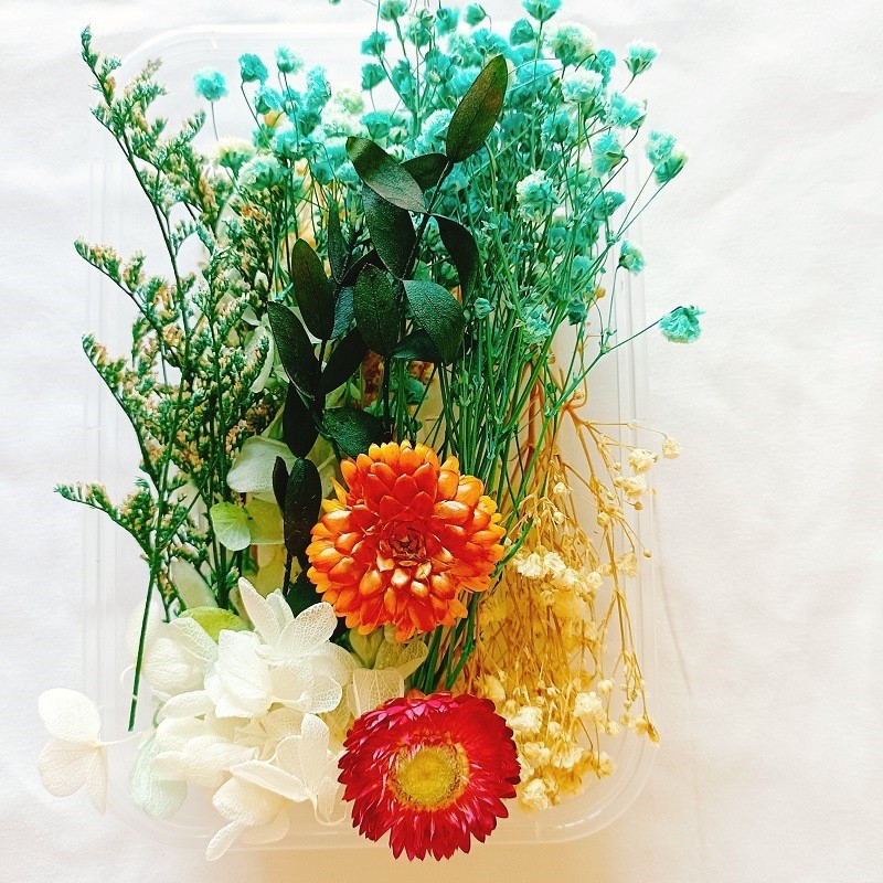 Festival bricolaje hecho a mano material de flor eterna planta flor seca florero flotante aromaterapia flor seca abanico de material paquete al por mayor