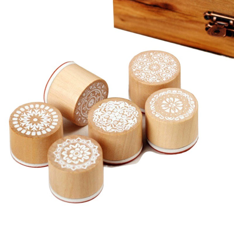 Креативные канцелярские круглые деревянные винтажные кружевные печати серии поздравлений ко Дню Святого Валентина ручная печать