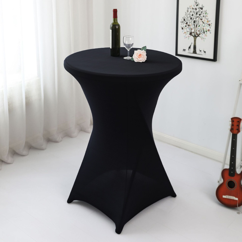 Amazon sólido barra mesa de comedor cubierta de mesa de banquete cóctel cubierta de mesa redonda tela de mesa elástica tabla de pies altos