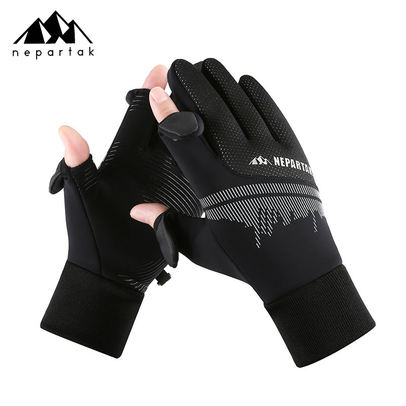 屋外防水手袋、冬用タッチスクリーン、防風性と保温性、ジッパー付きスポーツ手袋、男性と女性用、ベルベット、登山、スキー用手袋