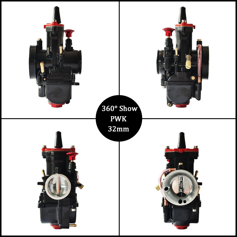 Maikuni Iron Box Motorcycle Pwk Carburetor 21 24 26 28 30 32 34mm Black and Red Painted Model