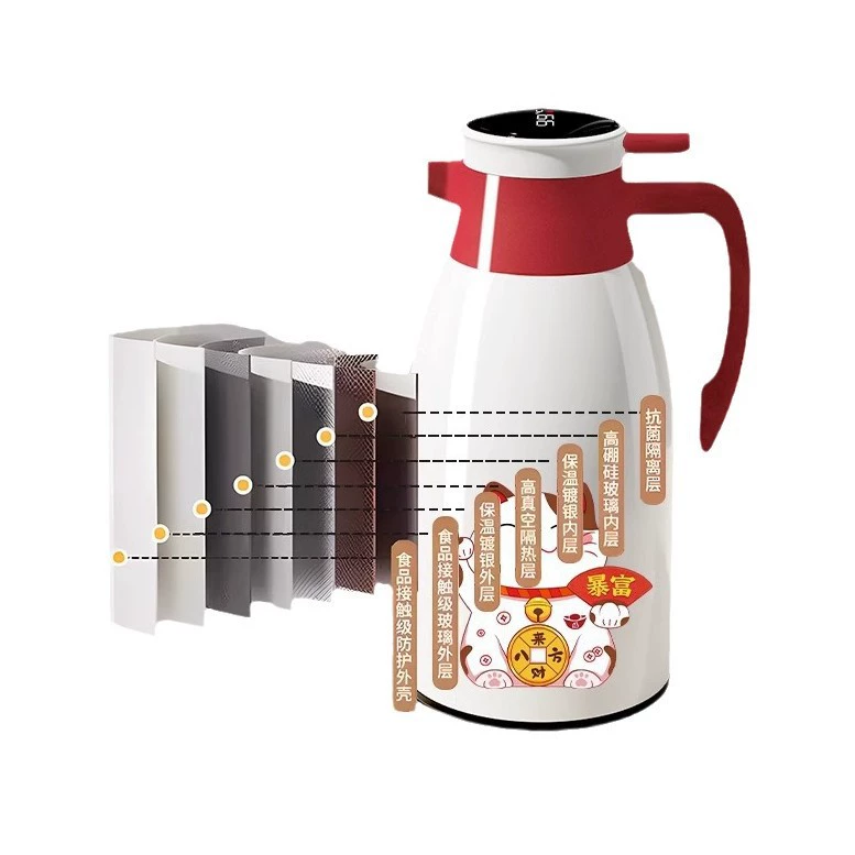 Thermos, teapot, glass capacious liner, 2024 volume