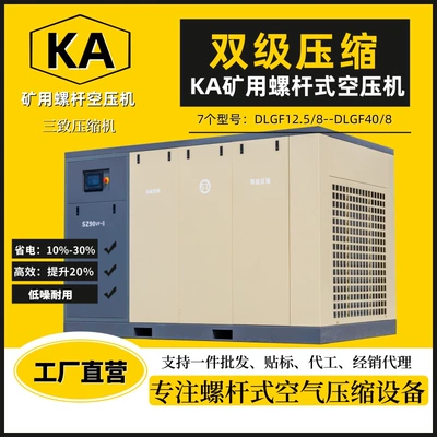 Mining Screw-Type Air Compressor with Mining Safety Certificate, Permanent Magnet Variable Frequency, Two-Stage Compressed Air Compressor, Air Pump, Low Noise
