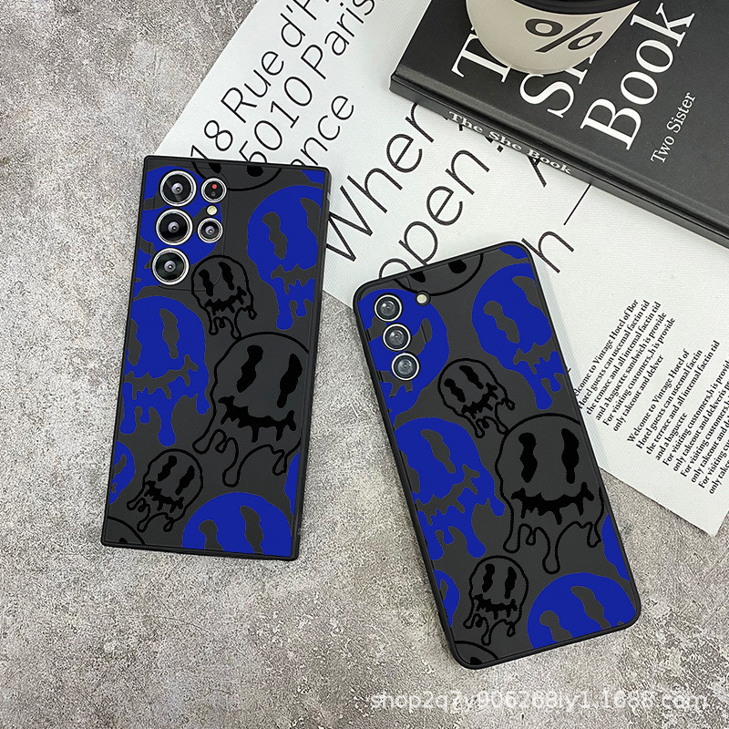 Blue skull for Samsung S24/S23ULTRA phone case foreign trade GalaxyS23/NOTE20 protective cover