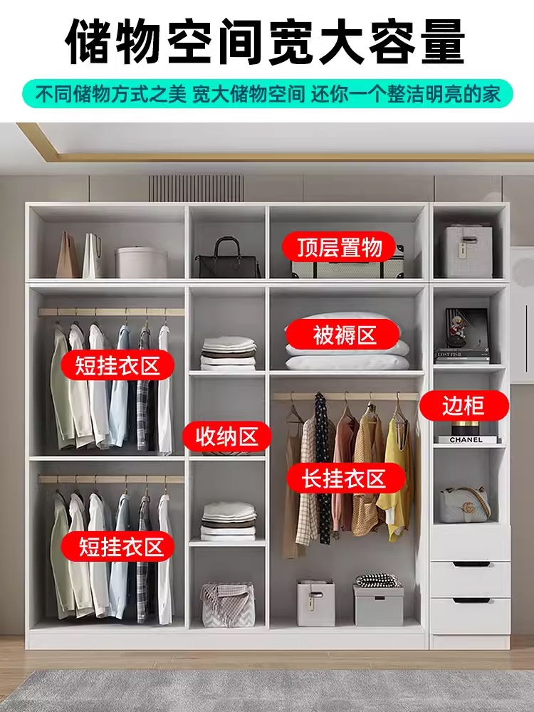 ✅ Modern Minimalist Wardrobe for Home Use, Suitable for Small Bedrooms, Storage Cabinet for Rental Apartments, Simple Children's Hanging Wardrobe