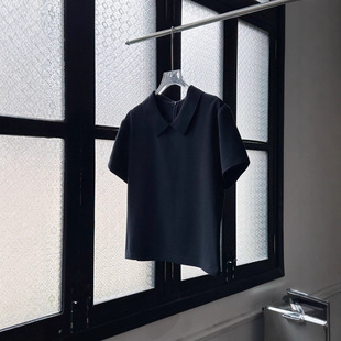 High-Quality 25 New Summer Style Simple Elegant Polo Collar Short-Sleeved T-Shirt Versatile Age-Reducing Casual Women's Shirt with Back Zipper