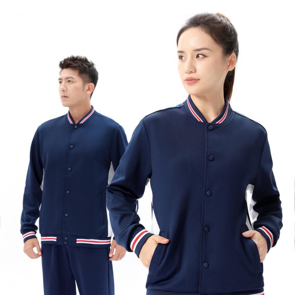 25 nuevos vestidos de otoño casuales abrigo de cuello vertical hombres y mujeres vestidos deportivos casuales de manga larga una sola blusa puede imprimir logotipo