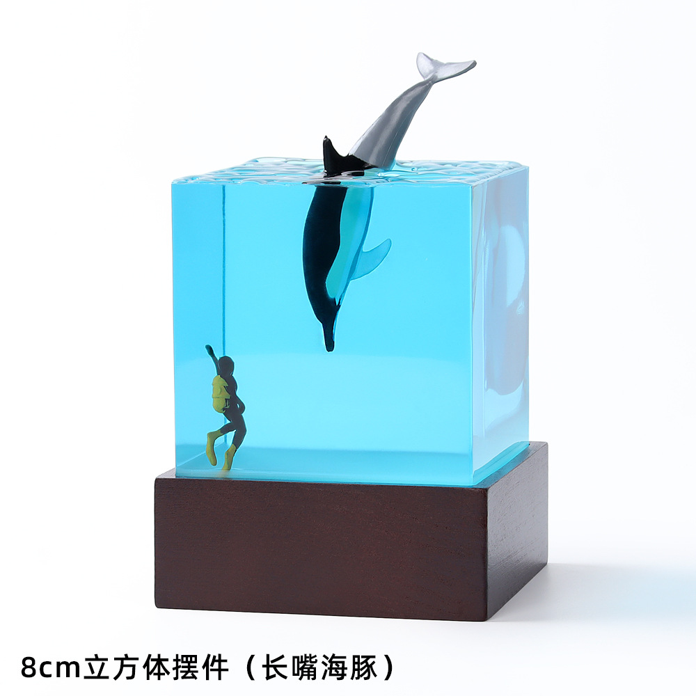  new creative ocean diver shark dolphin resin night light ornaments handmade household resin crafts