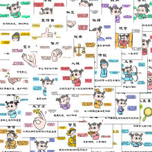 108张孙子兵法语录贴纸趣味儿童学生笔记本桌面文具防水自粘贴画