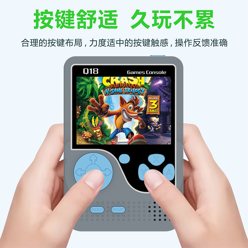 Cross-border new Q18 handheld game machine classic nostalgic retro 500 in one multi-language children's mini handheld