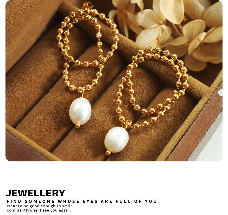 Retro Geometric Titanium Steel Plating Drop Earrings 1 Pair