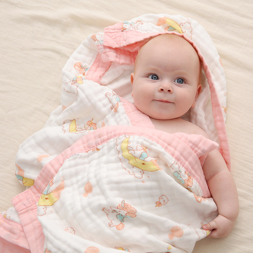 Factory direct supply of baby quilts, spring, autumn and summer blankets, newborn blankets, gauze wraps, children's bath towels