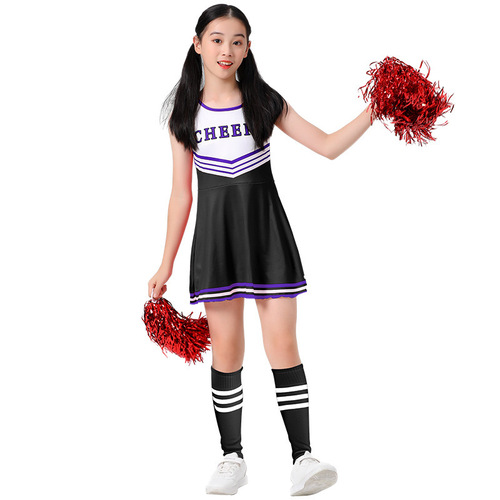 European and American cross-border cheerleading uniforms for children five-color cheerleading sportswear football baby dress performance clothing set