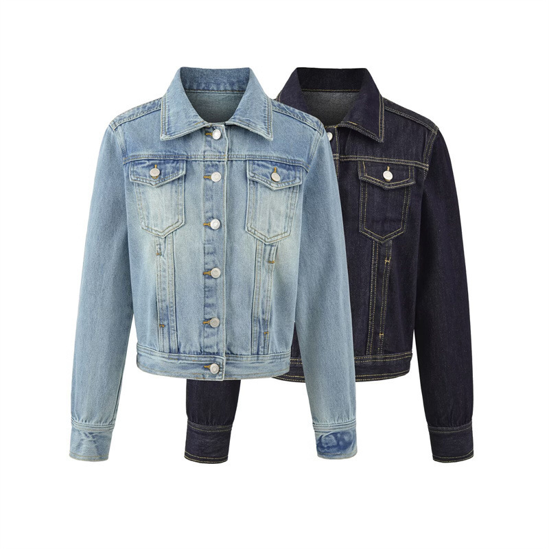 Retro short denim spring jacket