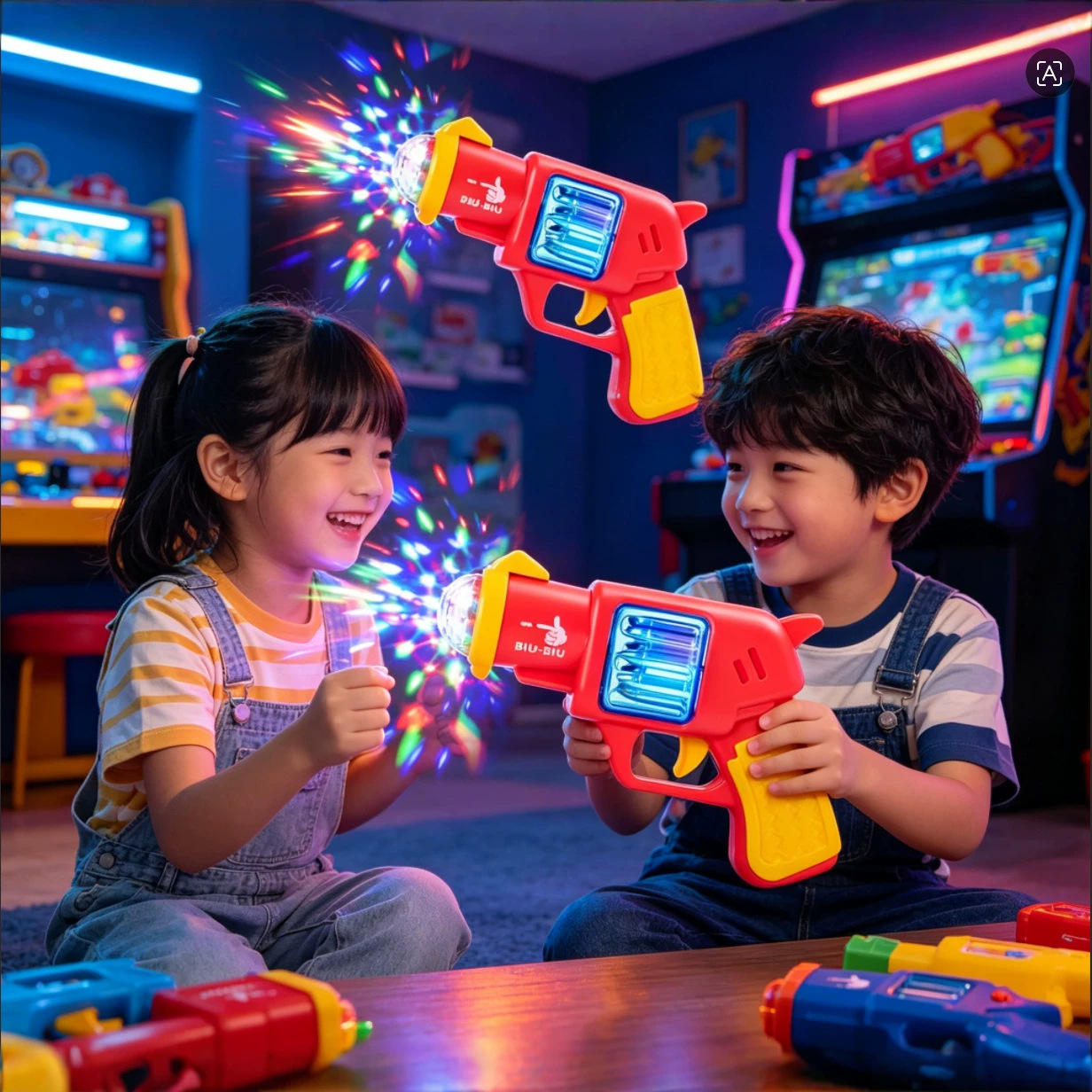 Boy's toy gun, children's electric spray submachine gun, simulation pistol, vibration telescopic cool sound and light gun wholesale