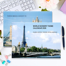 世界风景挂历2026年新款A3尺寸电商爆款简约ins风全英文挂历