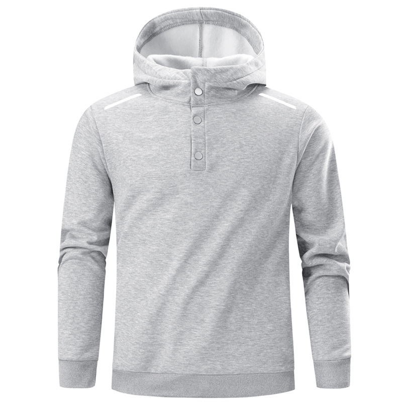 Felpa con cappuccio in pile da uomo con mezza zip e scollo a V – Pullover invernale oversize (S-XXL, 3 colori)_voghion.com