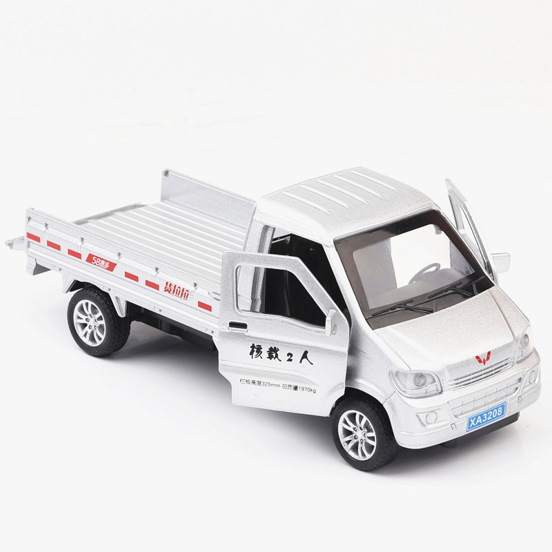 Xinao aleación coche modelo 1:32 wuling camión Puerta Abierta Tire hacia atrás juguete carga Lala coche sonido y luz modelo adornos