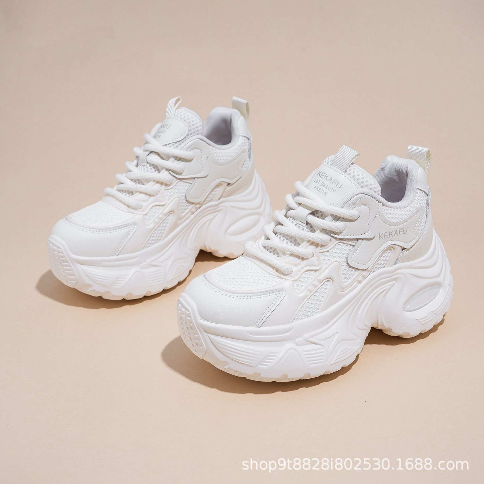 2026 primavera y verano zapatos de suela gruesa nuevos zapatos de tela casuales de 9 cm de altura de talón grueso
