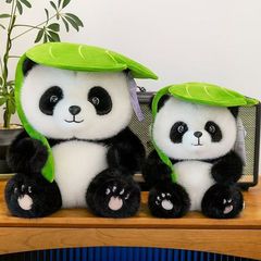 新款树叶熊猫公仔玩偶毛绒玩具成都基地同款旅游纪念品送朋友儿童