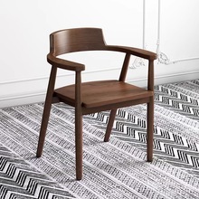 北欧实木餐椅广椅茶椅会议办公椅靠背椅单人商用书房