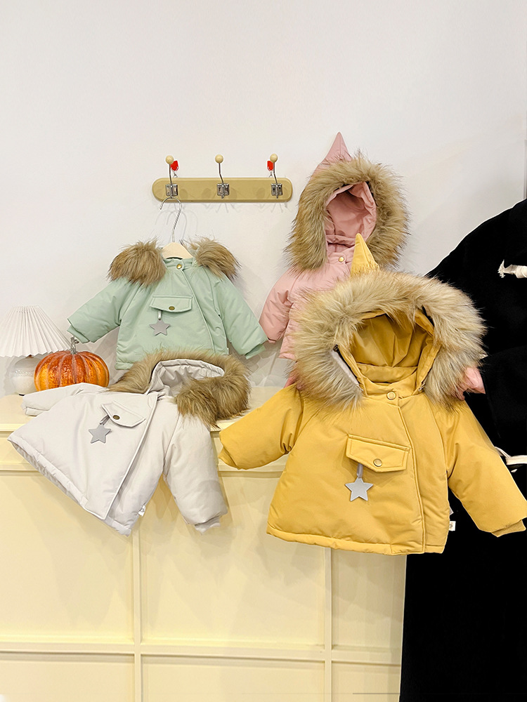 Baby sombrero de algodón para niños invierno pequeño niño algodón engrosado chaqueta de algodón de invierno chaqueta de algodón caliente