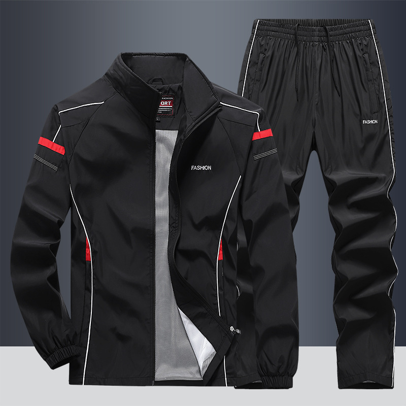 Cross-Border Export Middle-Aged and Elderly Men's Sportswear Sports Suit Spring & Fall Polyester Outdoor Jacket 8528 Cross-Border Export Middle-Aged and Elderly Men's Sportswear Sports Suit Spring & Fall Polyester Outdoor Jacket 8528