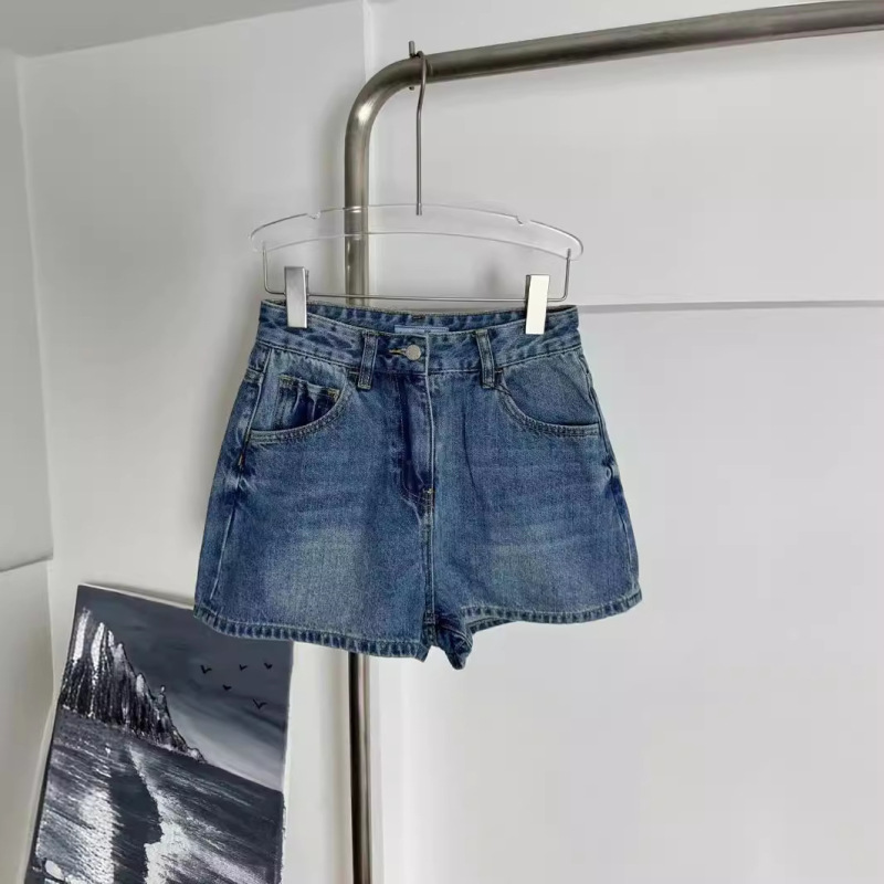 Nanyou High Version PD24 New Retro Style Simple Triangle Logo High Waist Slimming Two-color Denim Shorts for Women Nanyou High Version PD24 New Retro Style Simple Triangle Logo High Waist Slimming Two-color Denim Shorts for Women