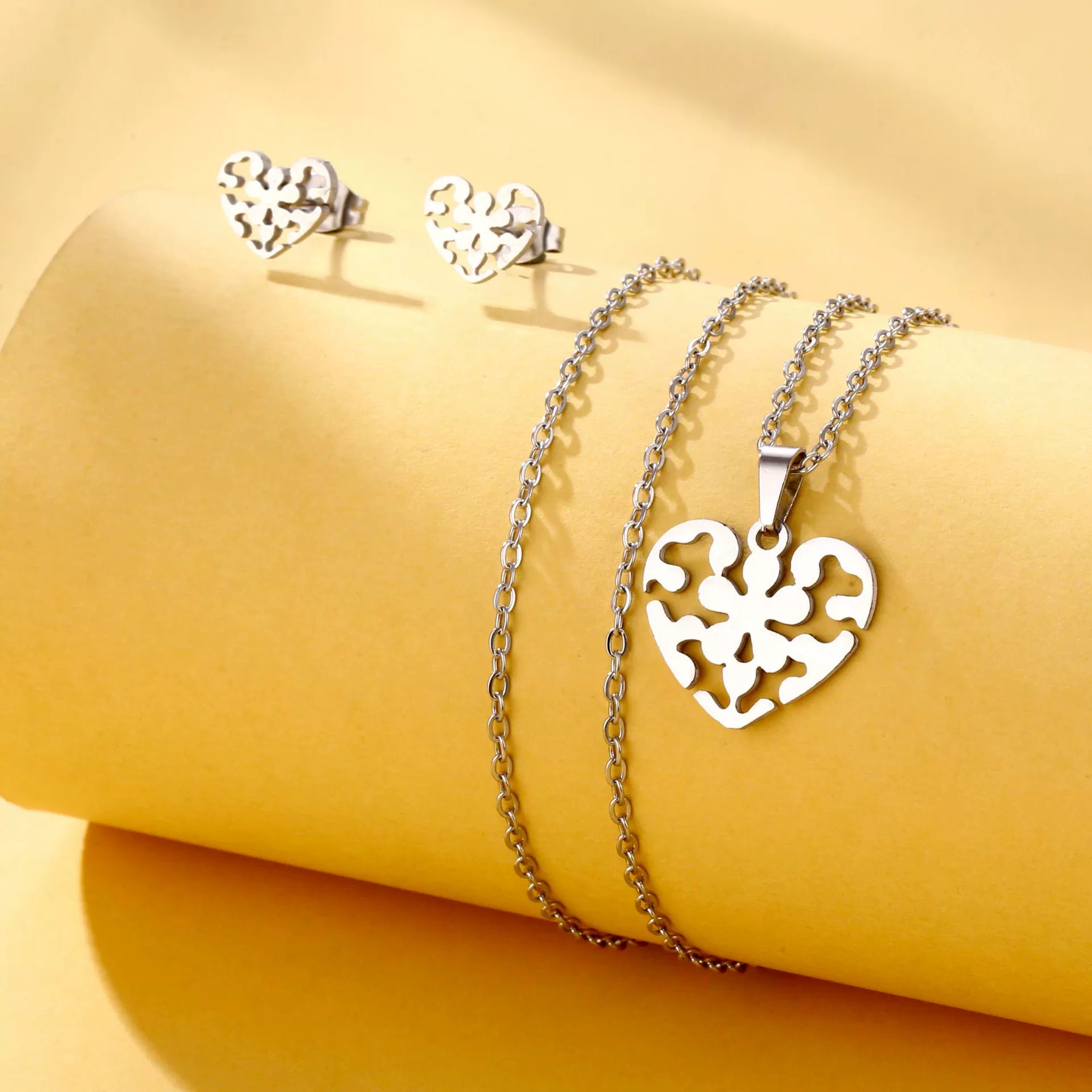 (Граница торговли) цепь с necklace из нержавеющей стали, набор ко Дню Святого Валентина