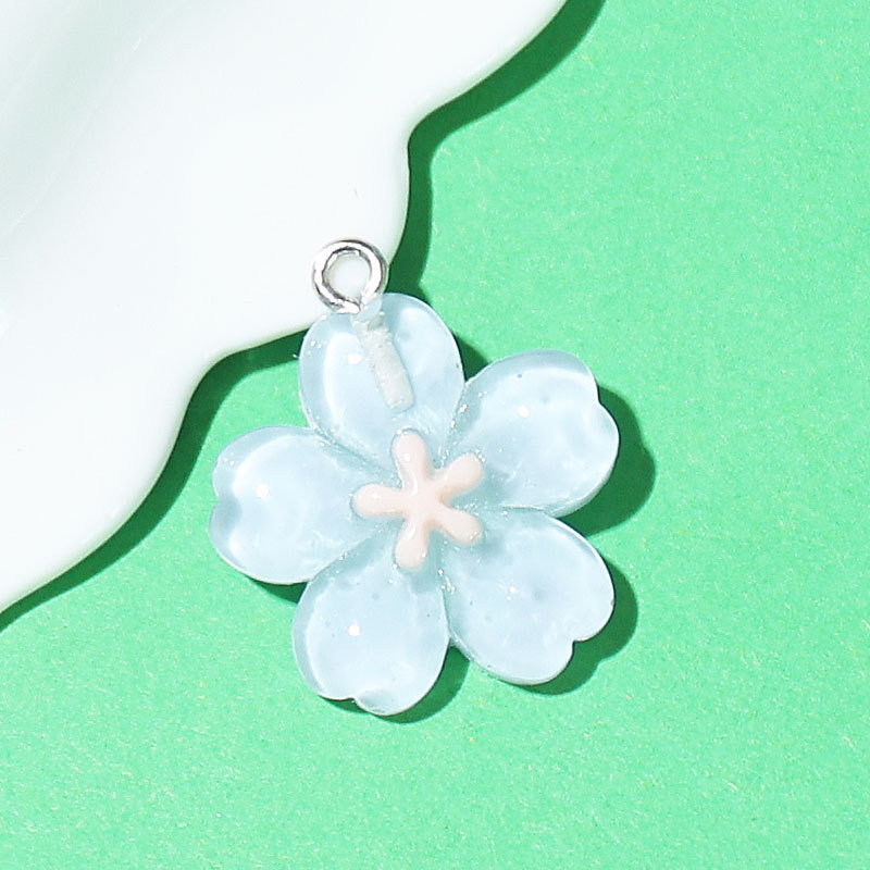 小清新冰透彩色樱花树脂配件   DIY材料水杯冰箱贴手机壳鞋花配件|undefined