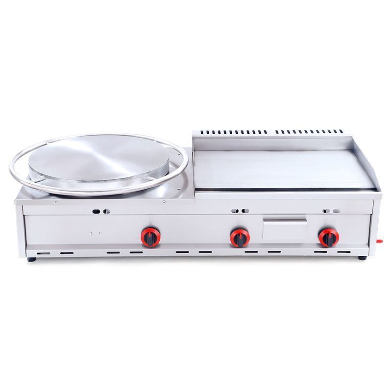 Panquequeque de grano de gas combinado máquina todo en uno panquequeque de grano de mano panquequeque de frutas máquina de venta de gas