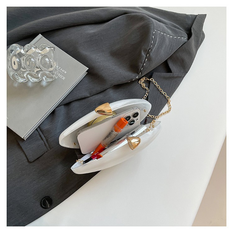 2025 nueva bolsa de cena de lujo transfronteriza bolsa de moda de fiesta acrílica bolsa de mano bolsa de boda oval