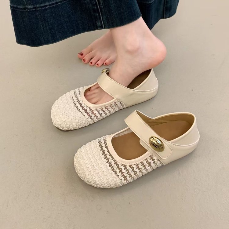 Dos zapatos de bolsillo Bocken sandalias de mujer 2026 nuevo verano con falda francesa hueco zapatos Mary Jane