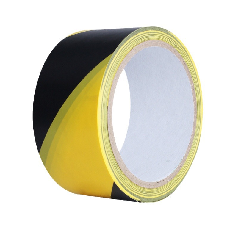 Cinta de advertencia negra y amarilla, cinta de PVC para pisos, pegatinas de líneas de referencia de colores tipo cebra, marcadores de suelo, advertencia de seguridad amarilla y negra