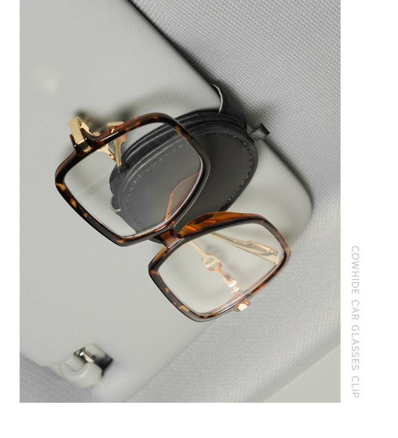 Cross-border car sun visor storage leather car glasses clip car sunglasses bracket sun visor storage clip