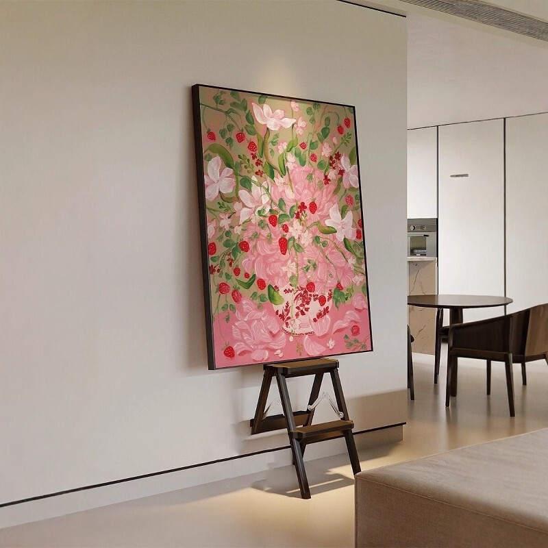 French-Style Cream-Colored Living Room Large White Wall Entrance Hall Decorative Painting, Wall Art Directly Opposite the Door, High-End Feel French-Style Cream-Colored Living Room Large White Wall Entrance Hall Decorative Painting, Wall Art Directly Opposite the Door, High-End Feel