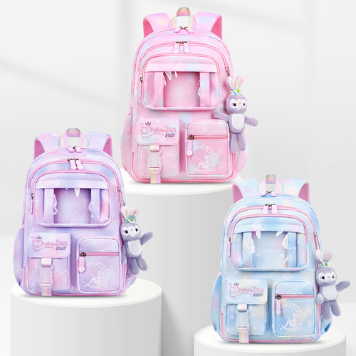  New 1-6 grade primary school students schoolbags girls backpacks to reduce burden children backpacks wholesale schoolbags
