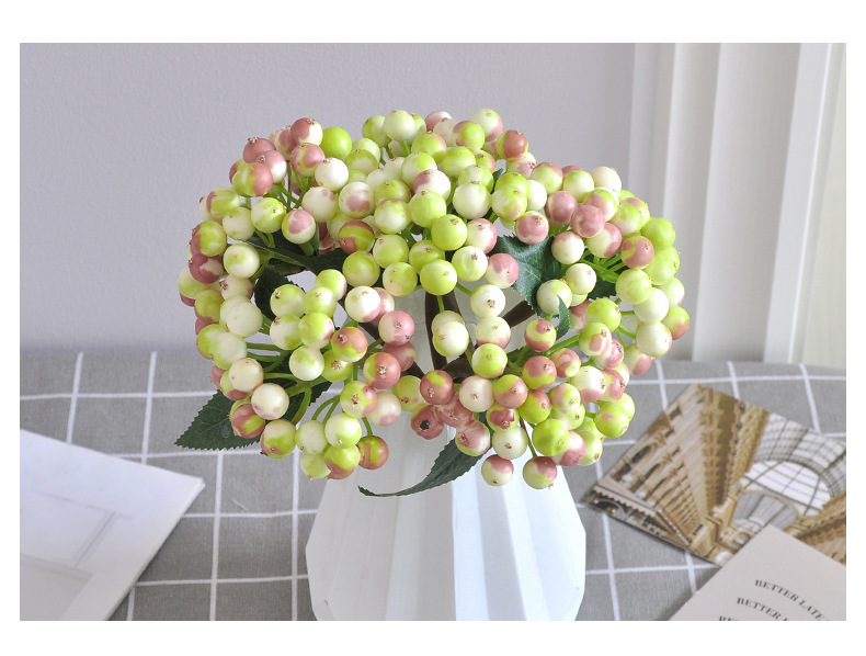 Foam Mini Red Berries Blueberries Fake Flowers Fortune Fruit Flower Wall Decoration Artificial Berry Branches_maomaolike.com