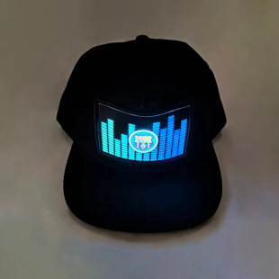 EL cold light-emitting hat EL voice-controlled light-emitting hat three-dimensional embroidery lace light-emitting hat