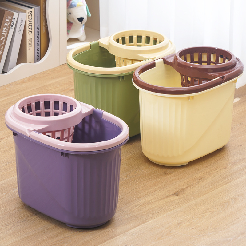 Household Hand-Pressed Mop Bucket with Wheels, Thickened Rotating Water Squeeze Bucket, Cleaning Bucket, Traditional Rectangular Mop Bucket Household Hand-Pressed Mop Bucket with Wheels, Thickened Rotating Water Squeeze Bucket, Cleaning Bucket, Traditional Rectangular Mop Bucket