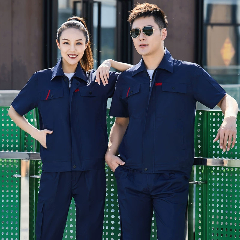 Летняя тонкая рабочая одежда из чистого хлопка с короткими рукавами для мужчин и женщин, заводская мастерская, сварочная одежда и разгрузка портер, авторемонт, охрана труда, одежда