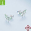 Genuine mint earrings, silver 925 sample, wholesale