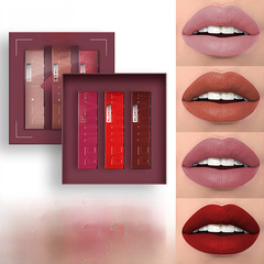 Cross-border exclusive matte mist liquid lipstick, transfer-resistant velvet whitening lip gloss, smudge-proof long-lasting lip color set