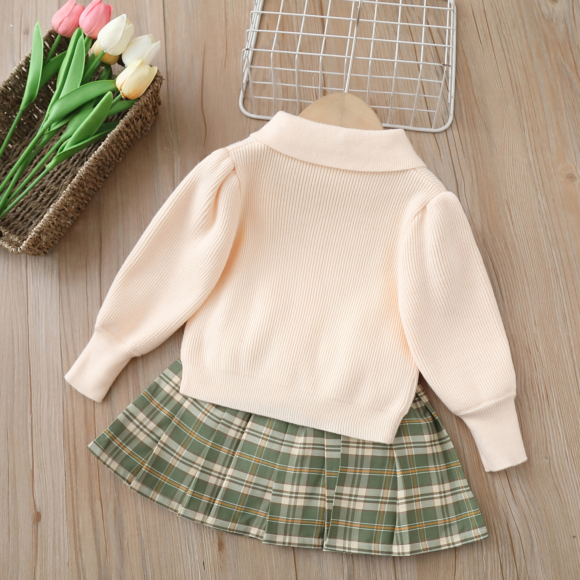 Pullover JK Neue Mädchen Baby Prinzessin Rock Mädchen der Westlichen Stil Zwei stück Set Herbst kinder Tragen_voghion.com