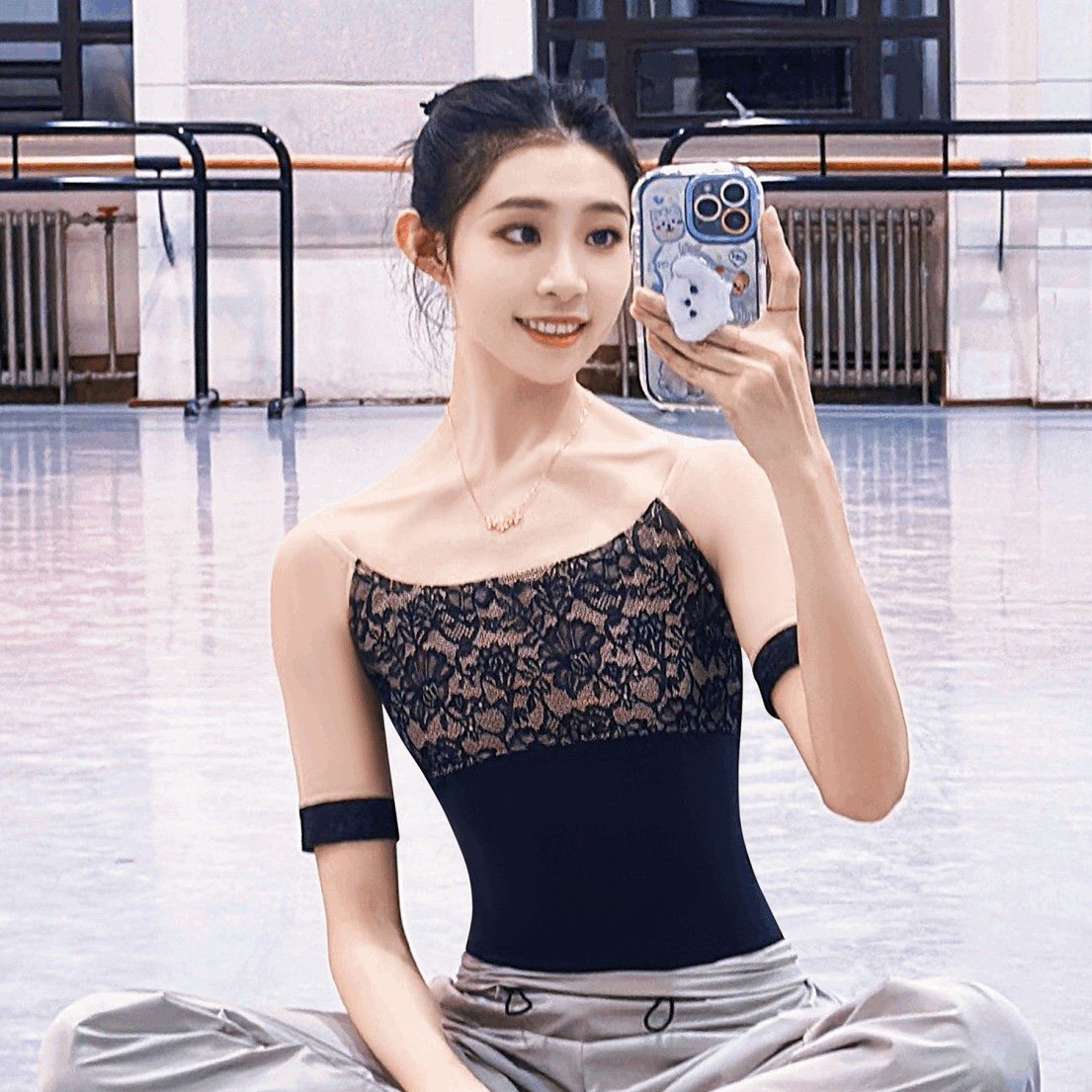 Adult New Ballet Gymnastics Suit Dance Practice Suit High-End Lace One-Piece Body Shape