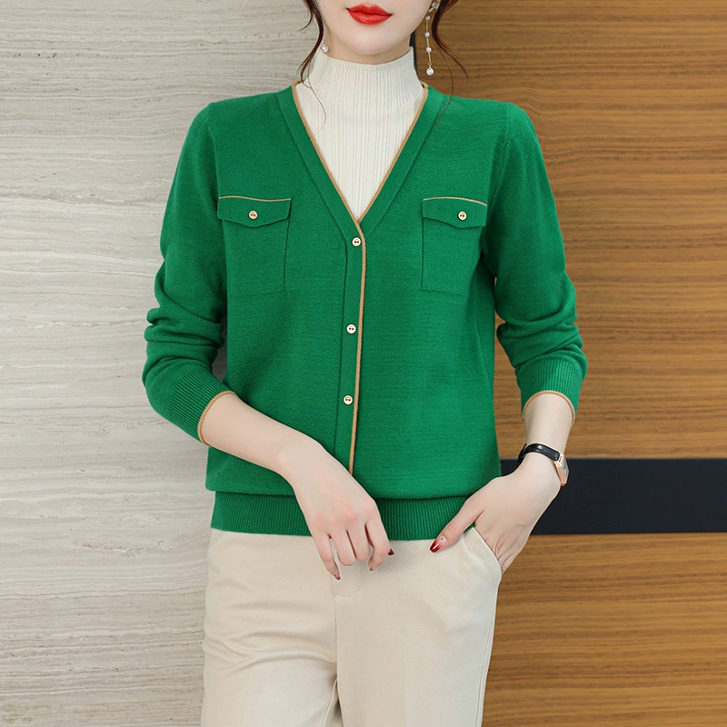 Поддельный свитер из двух частей, женская одежда 2024, модный весенне-осенний корейский стиль в стиле вестерн, дизайнерский стиль, свитер в стиле Шанель, нижняя рубашка, новинка