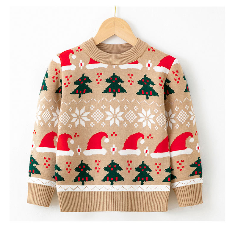 Sweater Tops Type Toddler(3-6Years) Age Group Daily Occasion Round Neck Neckline Christmas Fashion Cartoon Knit Hoodies & Sweaters