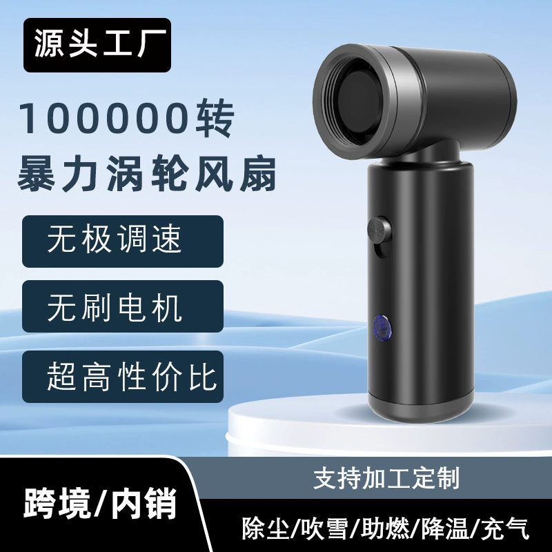 Ручной мини-вентилятор для кемпинга, турбинный, для улицы, с высокой скоростью вращения, миниатюрный, бесщеточный, мощный.