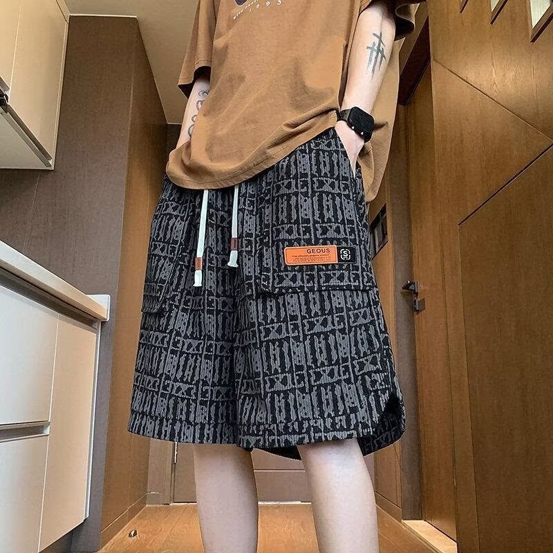American High Street Shorts Men's Summer Outer Wear Ice Silk Quick-Drying Sports Pants Men's Functional Style Workwear Five-Point Pants
